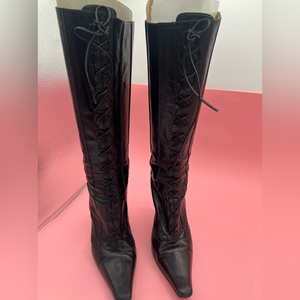 Jimmy Choo lace up (zips up the side) leather boots. Absolutely gorgeous! Sz 10